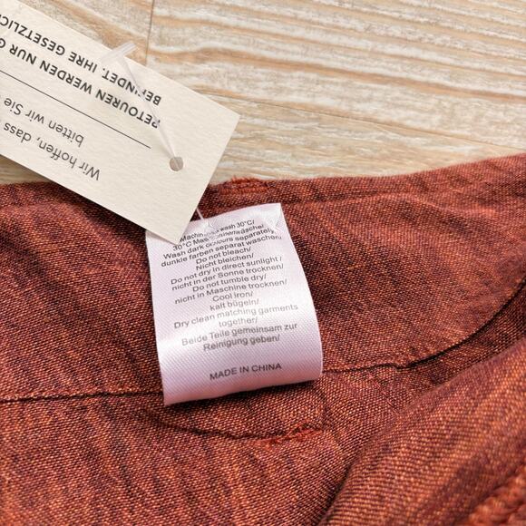 New Poetry 100% Linen High Waist Tapered Trousers‎ | Cranberry Brown Size 12 - Picture 5 of 9